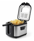 Friggitrice Elettrica 3L in Acciaio Inox, Filtro Antiodore e Termostato Regolabile