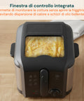 Friggitrice Elettrica 3L in Acciaio Inox, Filtro Antiodore e Termostato Regolabile