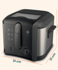 Friggitrice Elettrica 3L in Acciaio Inox, Filtro Antiodore e Termostato Regolabile