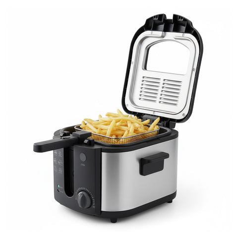 Friteuse électrique 3L en acier inoxydable, filtre anti-odeurs et thermostat réglable