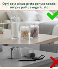 Organizer Bagno Trasparenti – Set 3 Pezzi con Coperchio Multiuso in PP