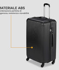 Set 3 Trolley Con Manico Telescopico E Ruote 56/66/76cm Nero