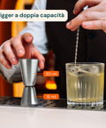 Set Cocktail 6 Pezzi con Supporto in Legno - Shaker e Accessori Bar