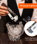 Set Cocktail 6 Pezzi con Supporto in Legno - Shaker e Accessori Bar