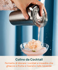 Set Cocktail 6 Pezzi con Supporto in Legno - Shaker e Accessori Bar