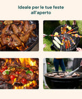 Barbecue a Carbonella Carmensa con Griglia Cromata Ø44cm per 6/8 Persone