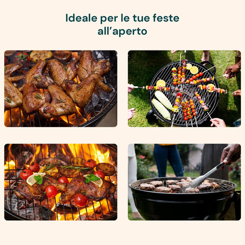 Barbecue a Carbonella Carmensa con Griglia Cromata Ø44cm per 6/8 Persone