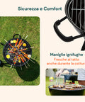 Barbecue a Carbonella Carmensa con Griglia Cromata Ø44cm per 6/8 Persone