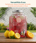 Dispenser Bevande in Vetro 8L con Rubinetto in Alluminio