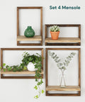 Set 4 Mensole a Muro in Legno Diverse Misure – Design Moderno e Resistente