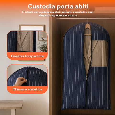 Custodia Per Abiti Blu 100x60cm