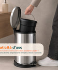 Pattumiera Easy Close Lagun Inox 12l