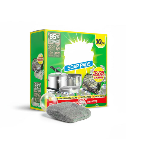 Éponges Savonneuses en Acier 10 Pcs – Nettoyage Profond Cuisine