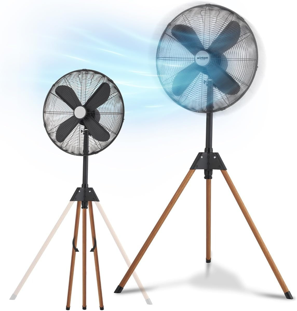 Ventilatore 50W Pale 40 cm, Treppiede Richiudibile in effetto Legno - Design Moderno
