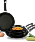 Set 4 Padelle Antiaderenti con Manico Soft Touch Ergonomico