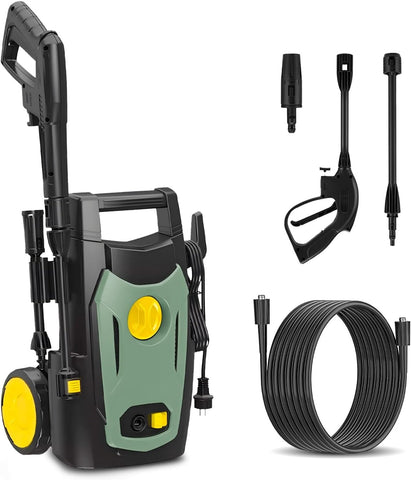 Nettoyeur Haute Pression Électrique 1200W 100 Bars avec Lance Réglable et Système Total Stop
