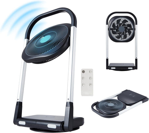 Ventilateur pliable Slim 8 vitesses avec minuterie et télécommande 13w Noir