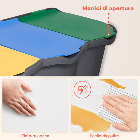 Contenitore 3 Scomparti Raccolta Differenziata