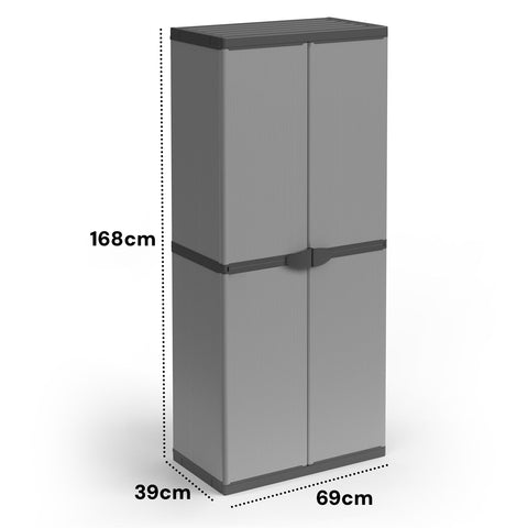 Armadio Portascope da esterno a 2 Ante e 3 Ripiani Regolabili 68x40x168cm