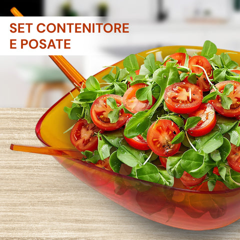 Insalatiera PICASSO 30 cm con Posate – Eleganza e Praticità in Resina SAN