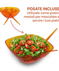 Insalatiera PICASSO 30 cm con Posate – Eleganza e Praticità in Resina SAN