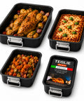 Set 4 Teglie Rettangolari per Forno Vulcano 20-25-30-35cm