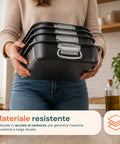 Set 4 Teglie Rettangolari per Forno Vulcano 20-25-30-35cm