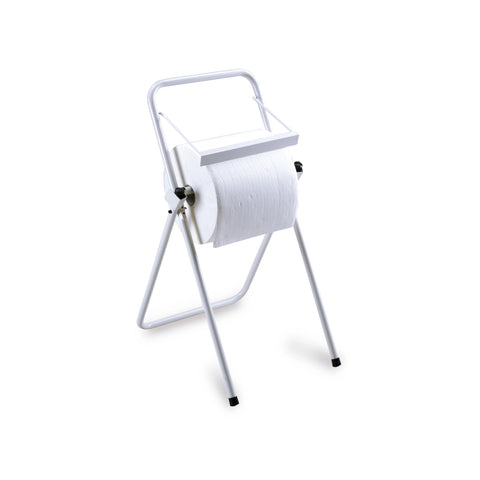 Porte-rouleau sur pied en acier inoxydable avec coupe-papier 85x59x39cm Blanc