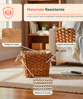 Cesto in Legno per Legna da Camino – Fodera in Juta e Maniglie Resistenti