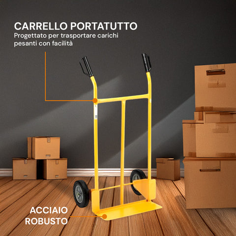 garden friend carrello trasporto leggero in acciaio verniciato giallo con portata max 200 kg ean 8023755046576
