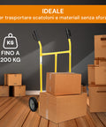 garden friend carrello trasporto leggero in acciaio verniciato giallo con portata max 200 kg ean 8023755046576