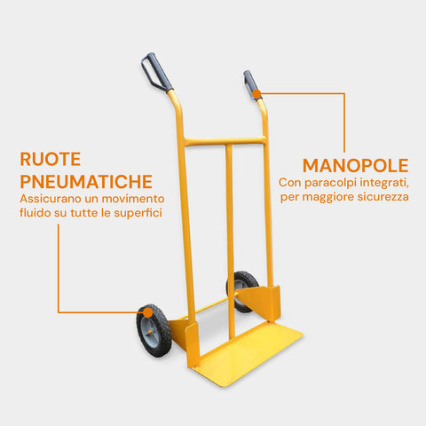 garden friend carrello trasporto leggero in acciaio verniciato giallo con portata max 200 kg ean 8023755046576