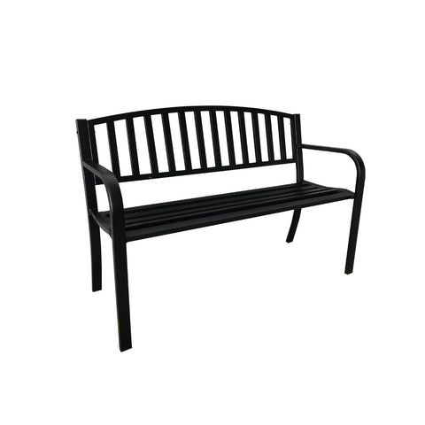 Banc Hollywood en acier laqué noir avec structure époxy