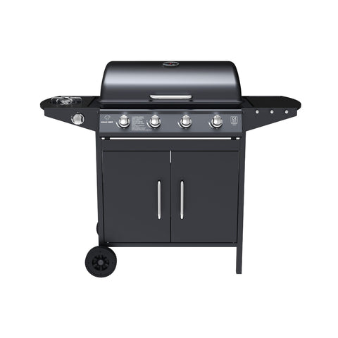 garden friend barbecue a gas a 41 fuochi martin in acciaio nero con ruote ean 8023755068424