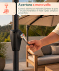 Ombrellone Parete Mezzaluna 2,7x2,3m in Alluminio e Poliestere