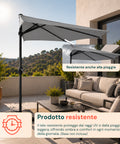 Ombrellone Parete Mezzaluna 2,7x2,3m in Alluminio e Poliestere
