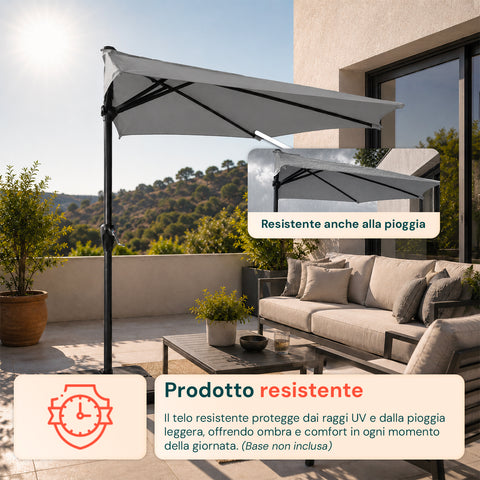 Ombrellone Parete Mezzaluna 2,7x2,3m in Alluminio e Poliestere