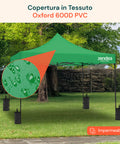 Gazebo Richiudibile 3x3 m Impermeabile con Borsa e Pesi Inclusi