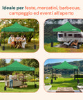 Gazebo Richiudibile 3x3 m Impermeabile con Borsa e Pesi Inclusi