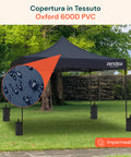Gazebo Richiudibile 3x3 m Impermeabile con Borsa e Pesi Inclusi