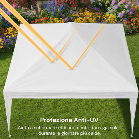 Gazebo Richiudibile 3x3 m Impermeabile con Borsa e Pesi Inclusi
