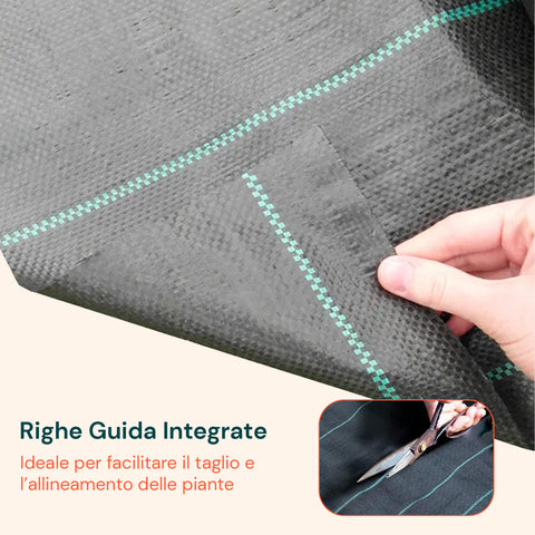Telo Giardino Anti Erbacce Giardino 2x10 m 90 g/m² in PP Multiuso