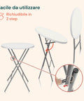 Tavolo Bianco Rotondo da Giardino o Cucina Ø80 e Ø120 cm Pieghevole E Resistente