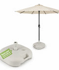 Base per Ombrellone da Giardino 20L in PP – Supporto Riempibile con Acqua o Sabbia – Per Pali ø22-32mm e Ombrelloni fino a 2,2m – Dimensioni 44x44x14cm – Facile Montaggio e Pulizia