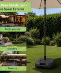 Base per Ombrellone da Giardino 20L in PP – Supporto Riempibile con Acqua o Sabbia – Per Pali ø22-32mm e Ombrelloni fino a 2,2m – Dimensioni 44x44x14cm – Facile Montaggio e Pulizia