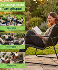 Tavolino del salotto da giardino 4 pezzi