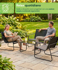 Set lounge da terrazzo resistente ed elegante