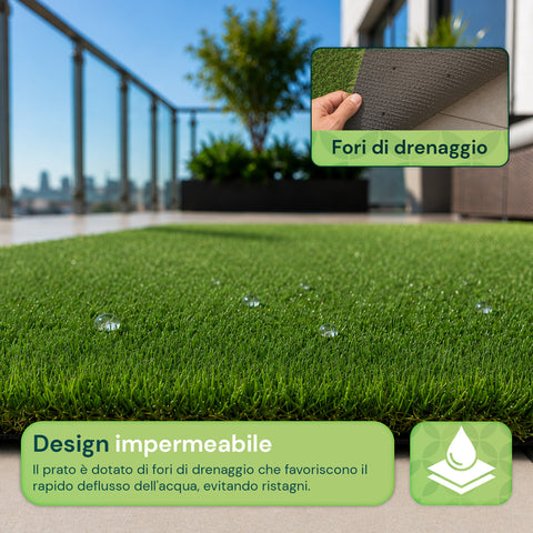Prato Sintetico 1x3m - Erba Artificiale per Giardino e Balcone