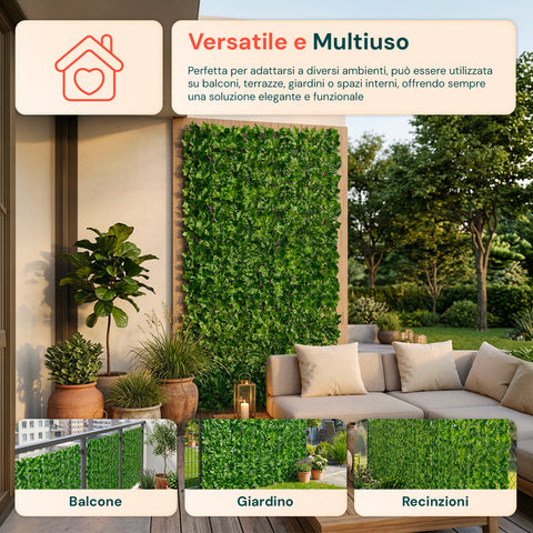 Siepe Artificiale (1x3m) Frangivista e Oscurante per Recinzioni e Balcone