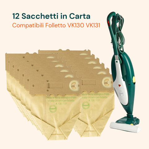 Kit Ricambi VK130 VK131 – 12 Sacchetti, 2 Filtri, 20 Profumatori Stick